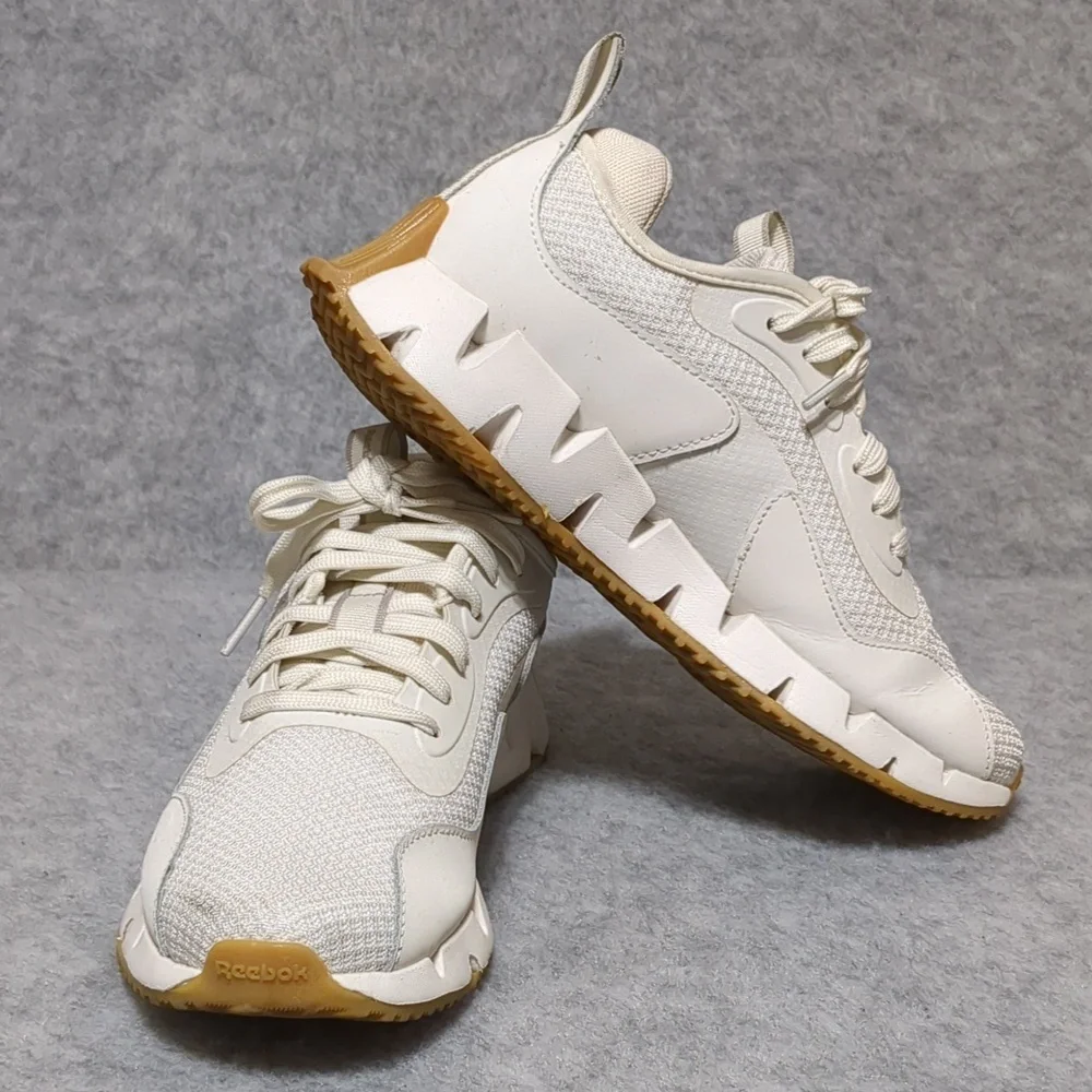 Reebok ZIG DYNAMICA Chalk Grey Women's Shoes Size 7 - Picture 5 of 9